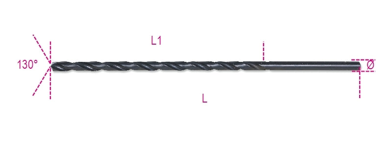 412XL - Twist Drills with Cylindrical Shanks, Extra-Long Series, HSS, Entirely Ground