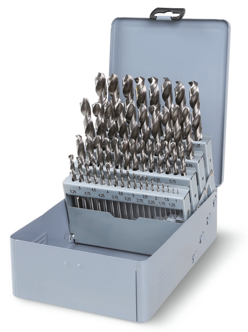 412/SP - Set of Twist Drills with Cylindrical Shanks, Short Series, HSS, Entirely Ground Glossy Finishing (Item 412), in Case