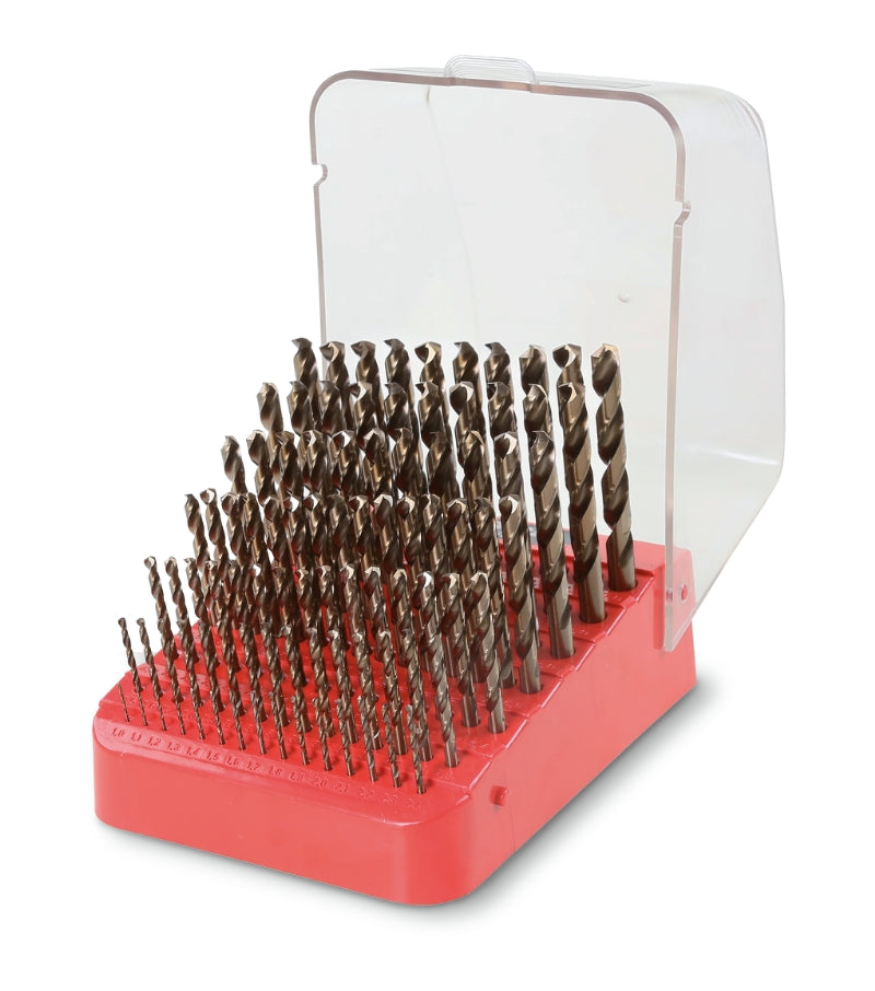 415/SP91 - Set of 91 Twist Drills with Cylindrical Shanks, Short Series, HSS-CO 8%, Entirely Ground (Item 415), in Case