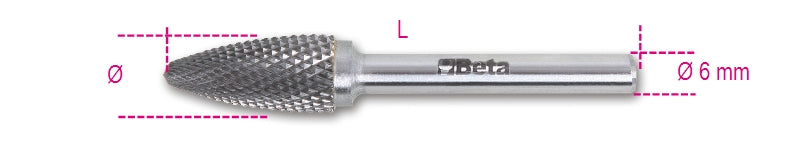 426MD/FA - Rotary Files, Made from Hard Metal