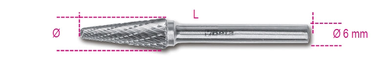 426MD/TA - Rotary Files, Made from Hard Metal