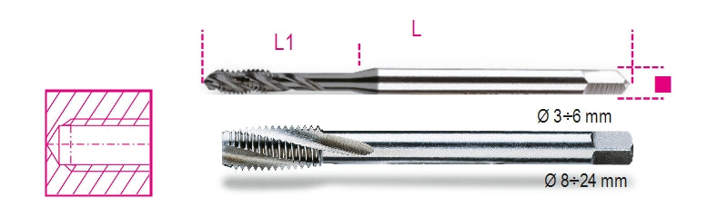 428FC - Machine Taps for Blind Holes, Coarse Pitch Threads, HSS