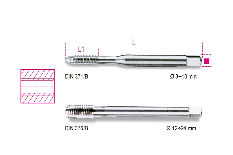 429FP - Machine Taps for Clearance Holes, Coarse Pitch Threads, HSS-CO 5%