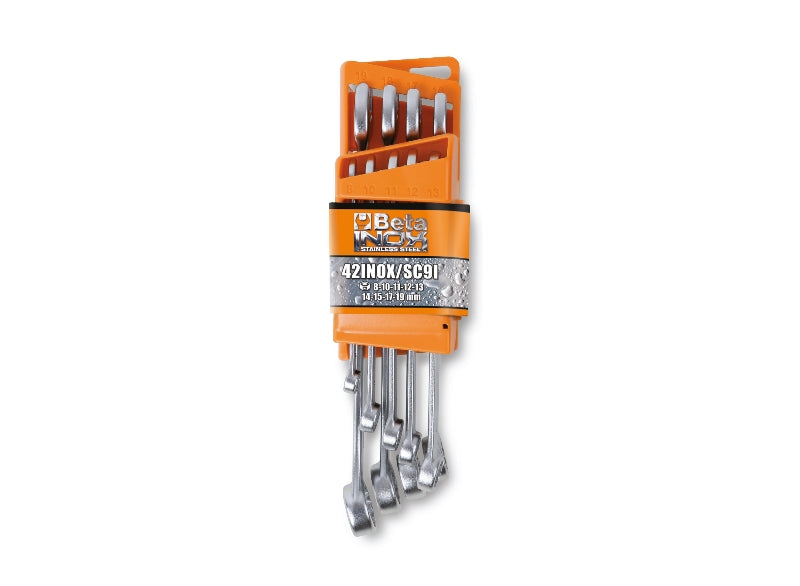 42INOX/SC9 - Set of 9 Combination Wrenches, Made of Stainless Steel, in Support