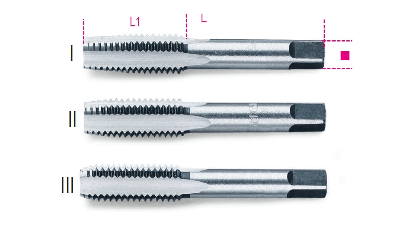 430 - Hand Taps, Coarse Pitch, Metric Thread, Made from Chrome-Steel