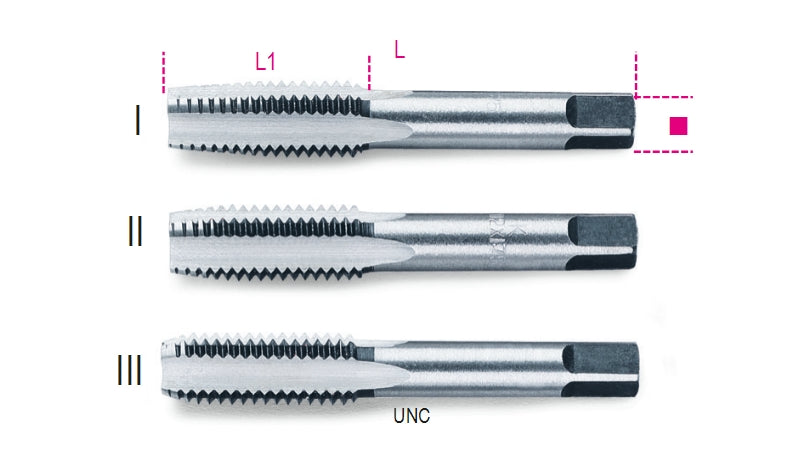 430ASC - Hand Taps, UNC Thread, Made from Chrome-Steel