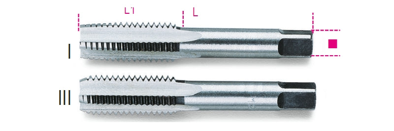 433 - Hand Taps, Fine Pitch, Metric Thread, Made from Chrome-Steel