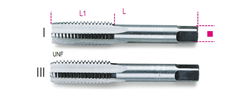 433ASF - Hand Taps, Fine Pitch, UNF Thread, Made from Chrome-Steel