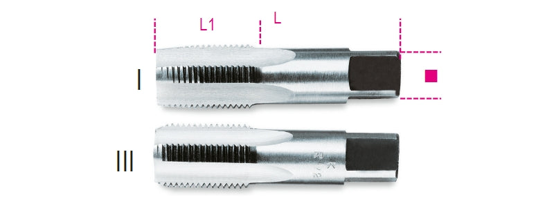 433ASG - Hand Taps, Cylindrical GAS (BSP) Thread, Made from Chrome-Steel