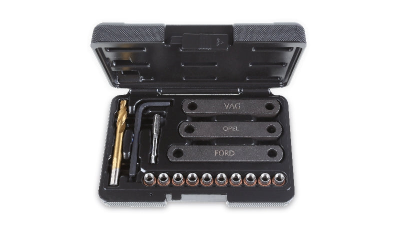 437K/16 - Tool Assortment for Repairing Damaged Threads on Brake Caliper Brackets M9x1.25