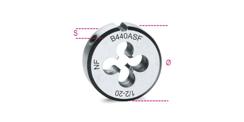 440ASF - Round Dies, Fine Pitch, UNF Thread Made from Chrome-Steel