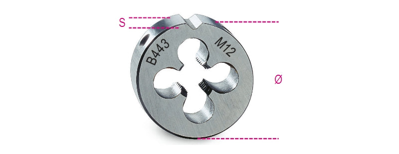 443 - Round Dies, Fine Pitch, Metric Thread, HSS