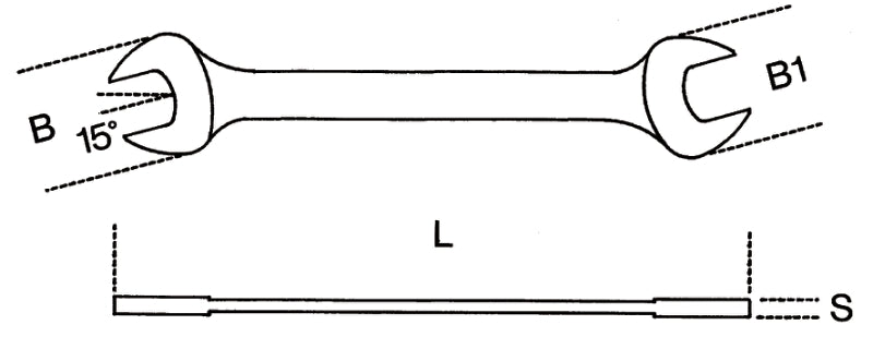 55MP - Double Open End Wrenches, Bright Chrome-Plated