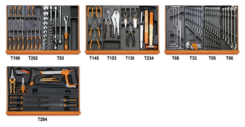 5904VU/2T - Assortment of 104 Tools for Universal Use in Abs Thermoformed Trays