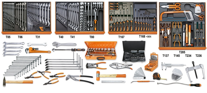 5910VI/3T - Assortment of 261 Tools for Industrial Maintenance in Abs Thermoformed Trays