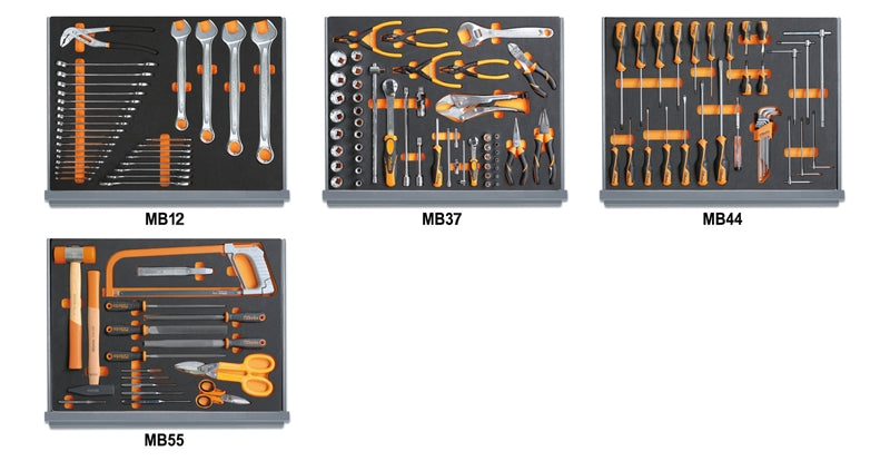 5935VI/2MB - Assortment of 133 Tools for Industrial Maintenance in Eva Foam Trays