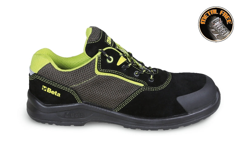 7223PEK - Suede Shoe with Highly Breathable Mesh Inserts and Anti-Abrasion Reinforcement in Toe Cap Area