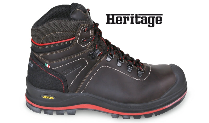 7294HM - Greased Full-Grain Leather Ankle Shoe, Water-Repellent, with High-Performance Vibram Rubber Tread, Anti-Abrasion System on Heel Area and Reinforcement Polyurethane Toe Cap Cover