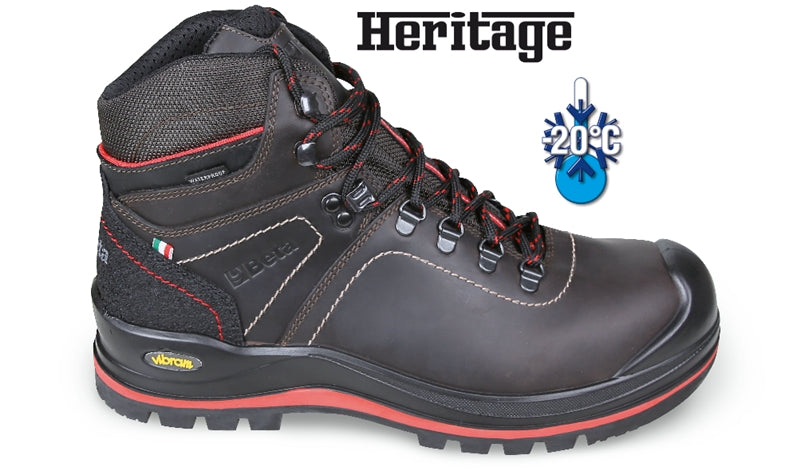 7294HMC - Greased Full-Grain Leather Ankle Shoe, Water-Repellent, with High-Performance Vibram Rubber Tread, Anti-Abrasion Insert on Heel Area and Reinforcement Polyurethane Toe Cap Cover. with Tepor Membrane, Water-Proof, Windproof, Highly Breathable