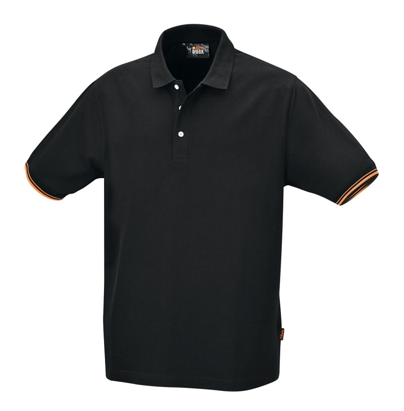 7547N - Three-Button Polo Shirt, 100% Cotton, 200 G/M2, Black