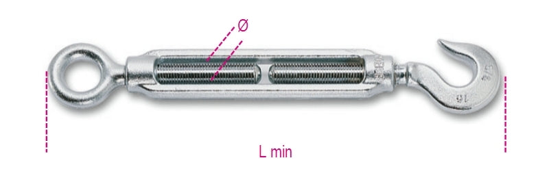 8006ZS - Hook and Eye Turnbuckles, Galvanized (Special Packaging)