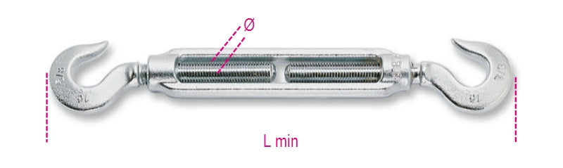 8007Z-K - Hook and Hook Turnbuckles, Galvanized