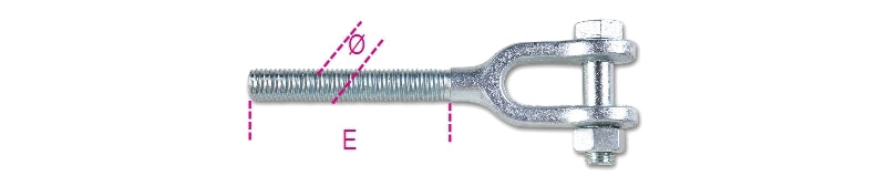 8009FD - Turnbuckle Jaws Right-Handed Thread, Galvanized