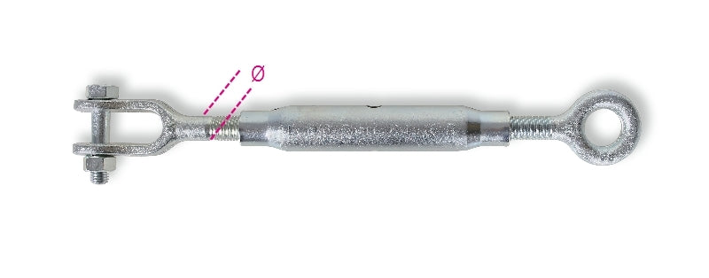 8010TZ - Eye and Jaw Turnbuckles, Pipe Bodies DIN 1478, Galvanised