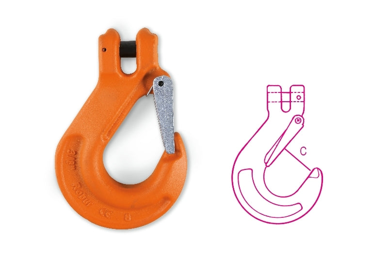 8060R - 8060 - Clevis Chain Hooks, High-Tensile Alloy Steel