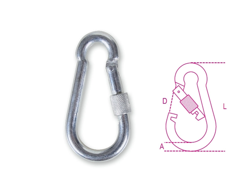8074G - Carabine Hooks with Screw Nut, Galvanized