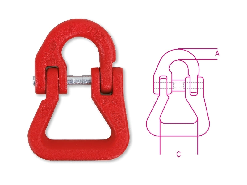 8090F - Lifting Connecting Links for Polyester Slings, Alloy Steel, Painted