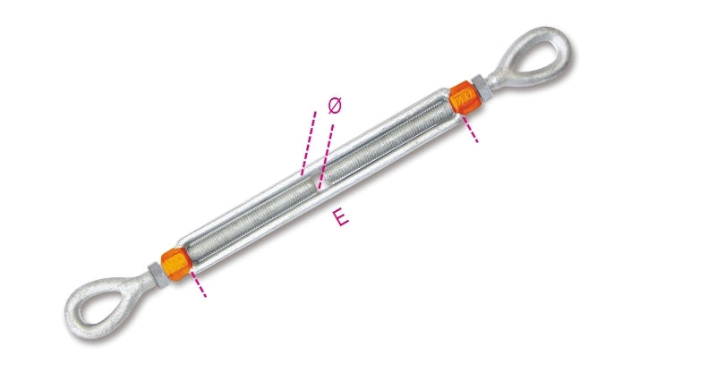 8105 - Eye and eye turnbuckles high tensile steel, hot dip galvanized