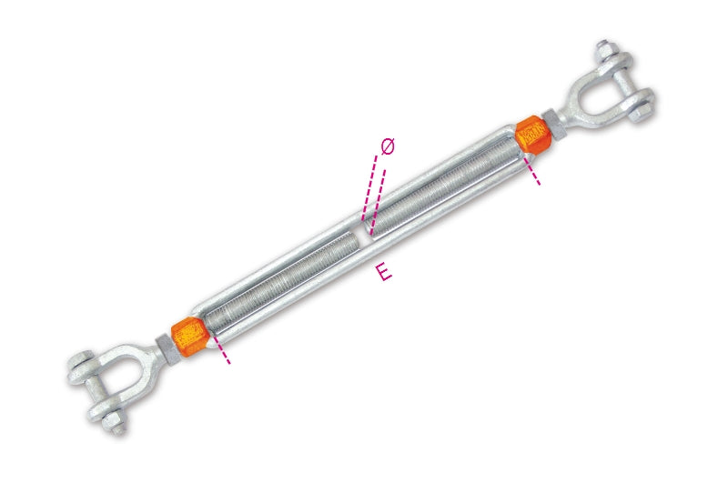 8109-K - Jaw and Jaw Turnbuckles High Tensile Steel, Hot Dip Galvanized