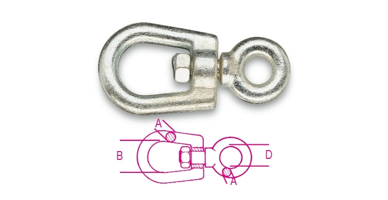 8114 - Oblong eye swivels, galvanized