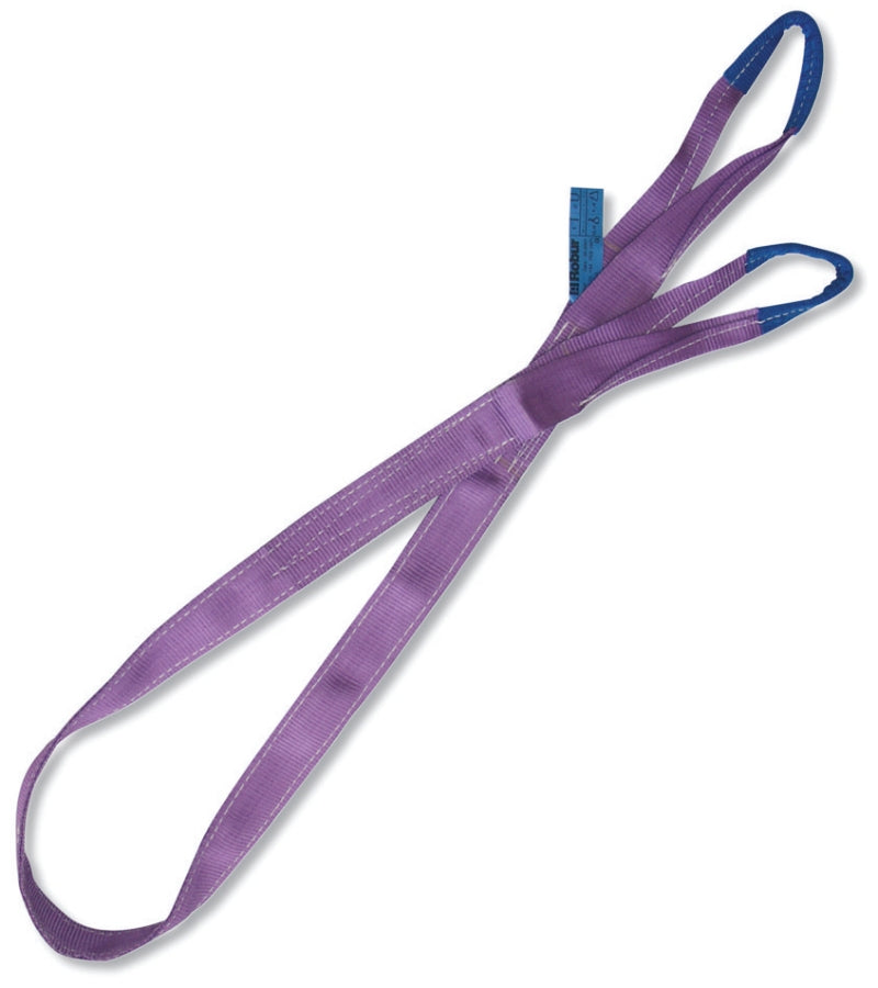 8150 - Lifting web slings, purple 1t two layers with reinforced eyes high-tenacity polyester (PES) belt