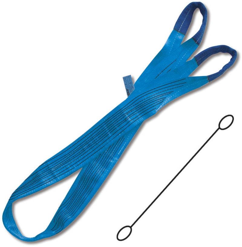 8160 - Lifting web slings, blue 8t two layers with reinforced eyes high-tenacity polyester (PES)