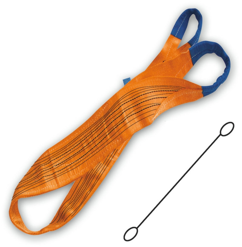 8161 - Lifting web slings, orange 10t two layers with reinforced eyes high-tenacity polyester (PES)
