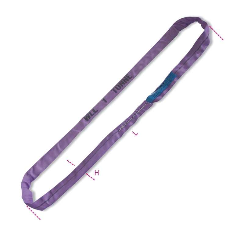 8170 - Lifting round slings, purple 1t high-tenacity polyester (PES) belt