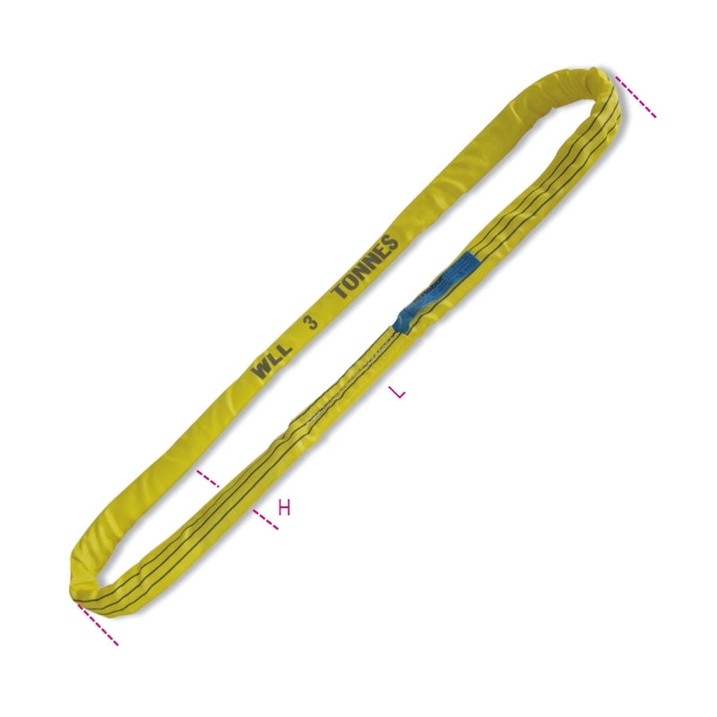 8176 - Lifting round slings, yellow 3t high-tenacity polyester (PES) belt