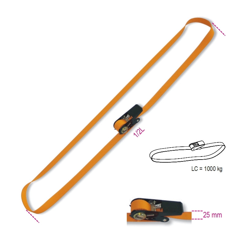 8188C - Ring Ratchet Tie Downs, Lc 750 Kg, High-Tenacity Polyester (Pes) Belt