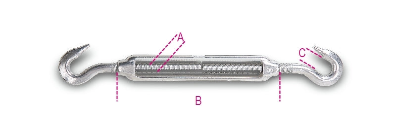 8207 - Hook and hook turnbuckle AISI 316