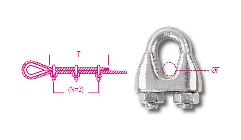 8216 - Wire rope clips AISI 316