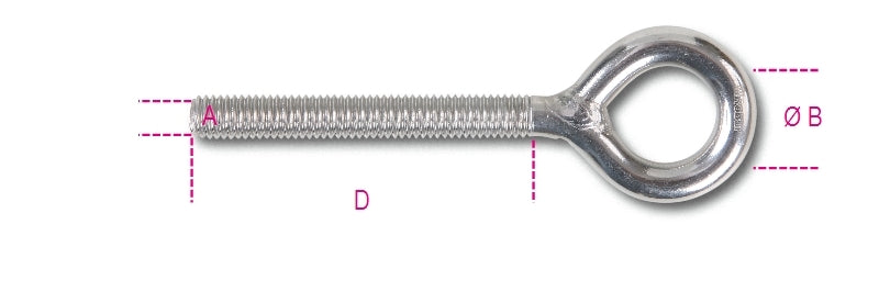 8249 - Fastening eyebolts, right thread AISI 316