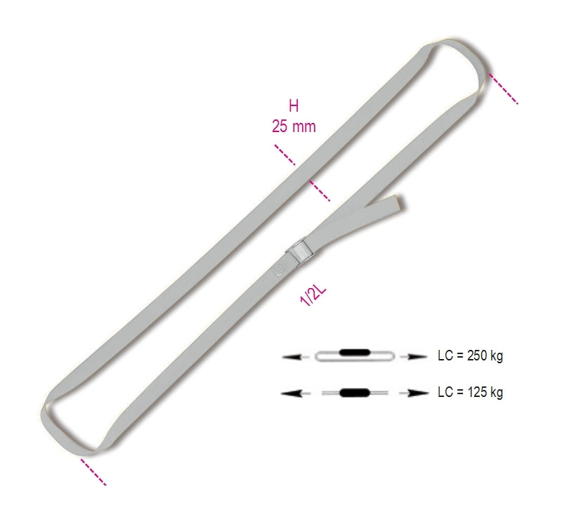 8297F - 2 Cam Buckle Straps, Aisi 304, High-Tenacity Polyester Belt, Lc 250 Kg