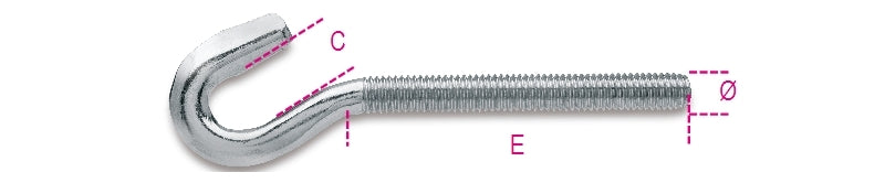 8303Z - Fastening Hooks Right Thread, Galvanized