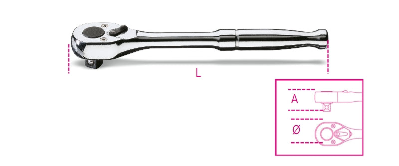 900M/55 - 1/4" Drive Reversible Ratchet with Metal Handle