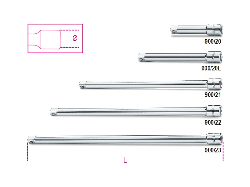 900/... - 1/4" Female and Male Drive Extension Bars