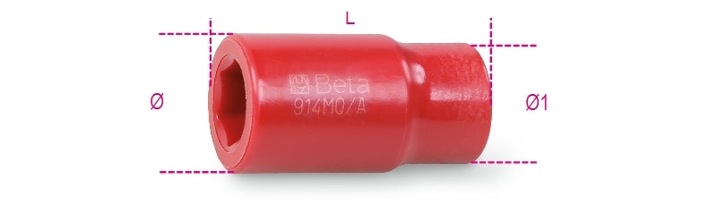 914MQ/A - Hexagon Hand Sockets, 3/8" Female Drive, Made from Special Polyamide-Based Technopolymers