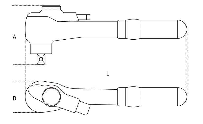 920MQ/55A - 1/2? Square Drive Reversible Ratchet with Socket Locking System