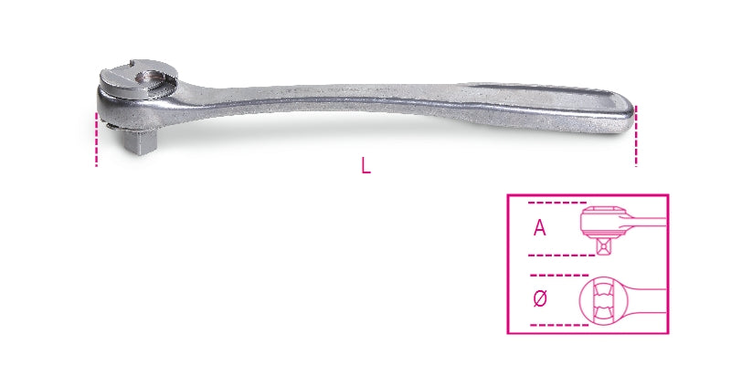 920/55INOX - 1/2" Drive Reversible Ratchet, Made of Stainless Steel